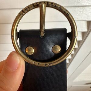 Levi Leather Belt Size 100/40 Black with Gold Buckle